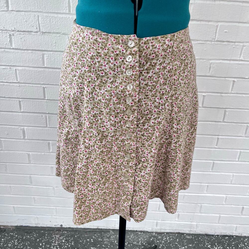 Vintage 90s rayon floral mini skirt